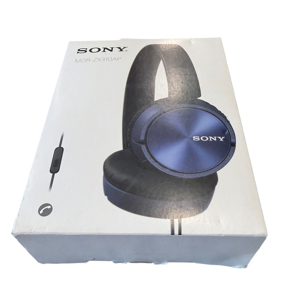 Sony MDR-ZX310AP Wired On-Ear Headphones with Mic Metallic Blue MDRZX310APLZ